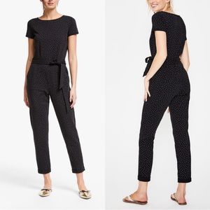 Boden Caitlin Jersey Jumpsuit Black/Soft Truffle Spot, size 4R